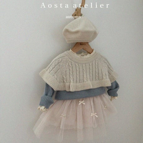 [即納] knit cape-T/Aosta (black M_のみ)