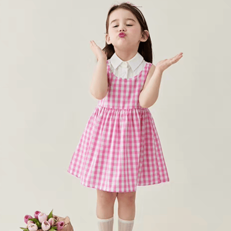 [予約] Picnic Pink Gingham Dress