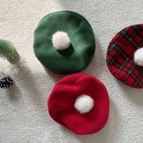 [予約] Eve Fur Pom Pom Beret / OREN by Hibyebebe
