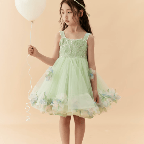 [予約] Mint Blossom Beaded Dress(+Wings)