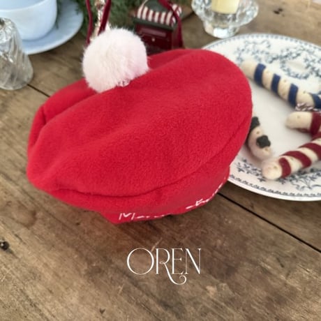 [予約] Eve Fur Pom Pom Beret / OREN by Hibyebebe