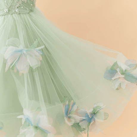 [予約] Mint Blossom Beaded Dress(+Wings)