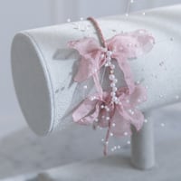[予約] pink flower pearl shushu hair band