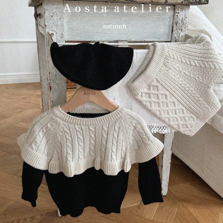 [即納] knit cape-T/Aosta (black M_のみ)