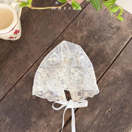 [予約]  lace bonnet /marron