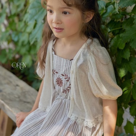 [予約] Chacha linen cardigan / OREN by Hibyebebe