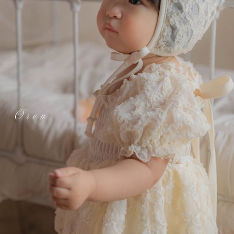 [予約] Juliet Bloom Swimsuit (bebe) (Hat Set)/ OREN by Hibyebebe