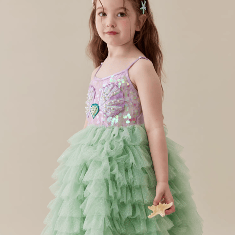 [予約] Mint Sparkle Shell Dress