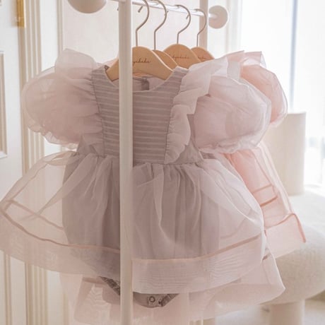 [即納] Serena Pintuck Organza Suit / OREN by Hibyebebe（Pink M_size のみ）
