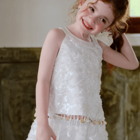 [即納]  Pearl Trim Shimmer Two-Piece/ little time  (110 _ size のみ   )