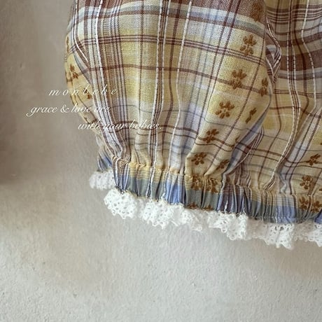 [予約] Check Peony Balloon Shorts/ Monbebe