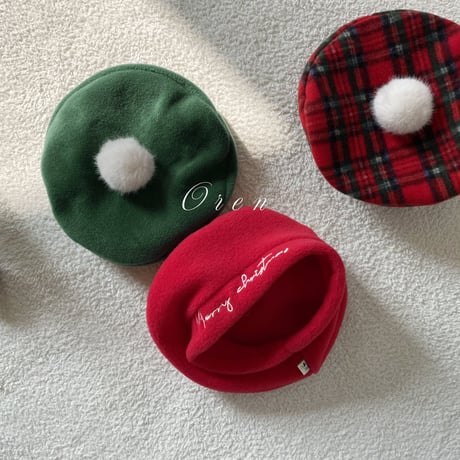 [予約] Eve Fur Pom Pom Beret / OREN by Hibyebebe