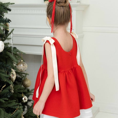 [即納]  Joli ribbon dress _ RED /moitoinous  ( 110_size のみ）
