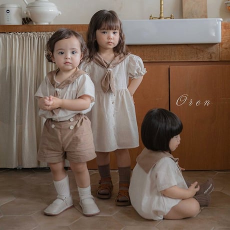 [予約] Pure Tie ST Dress (Kids) / OREN by Hibyebebe