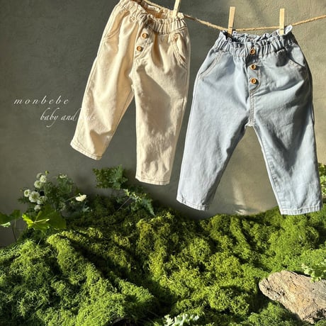 [即納] cotton daily pants / monbebe （ blue M _ size のみ）