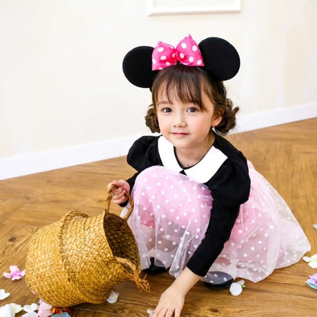 [即納]  Minnie Dress (pink)/ Mini Recipe  ( M, XL_size のみ）