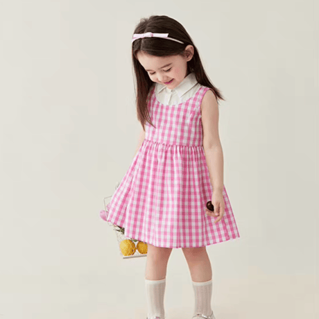[予約] Picnic Pink Gingham Dress
