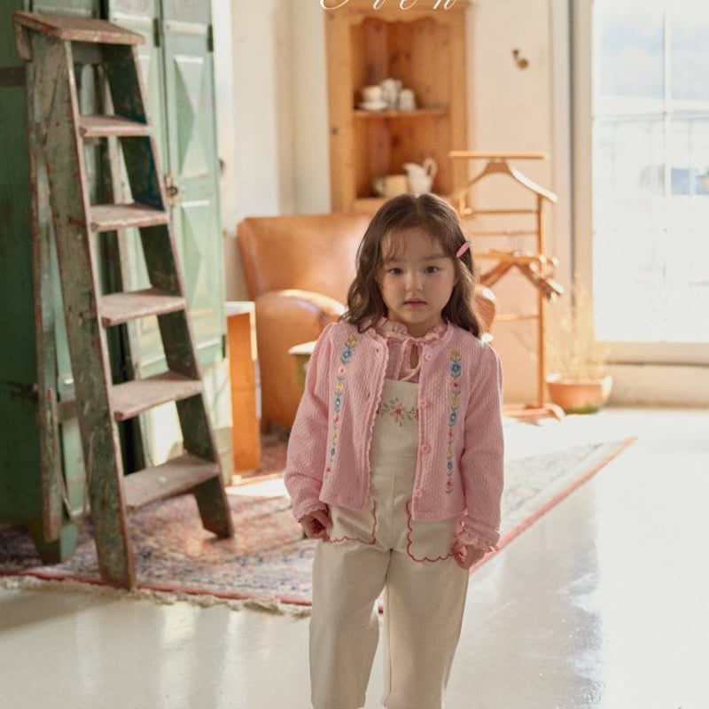 【M005】カルト・ド・ヴィジット　女の子　3枚セット 予約] Colette Flower Embroidered Cardigan (Kids)