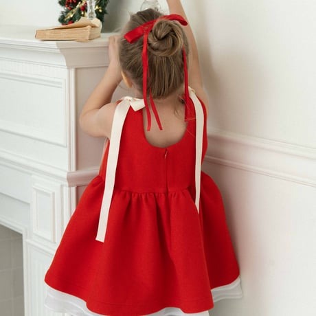 [即納]  Joli ribbon dress _ RED /moitoinous  ( 110_size のみ）