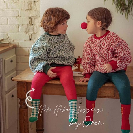 [予約] Hohoho fleece leggings (bebe)/ OREN by Hibyebebe