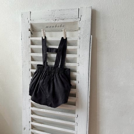 [予約] Linen suspender shorts / Monbebe