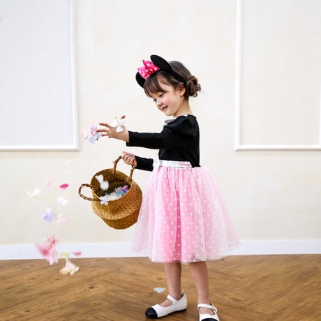 [即納]  Minnie Dress (pink)/ Mini Recipe  ( M, XL_size のみ）