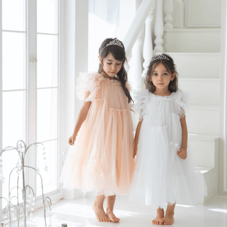 [予約] Rosy flora sha dress (Lily white)