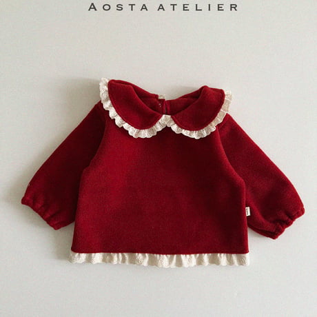 [即納] winter frill blouse  / Aosta  (ivory M_ size のみ)