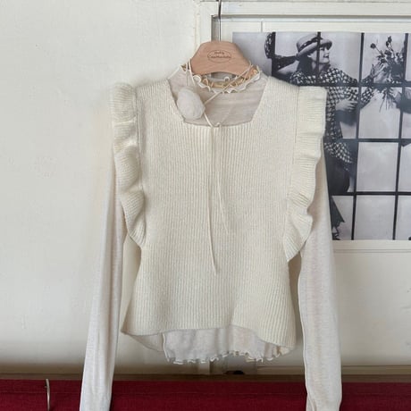 [即納] Knit Frill Best MOM/ monbebe