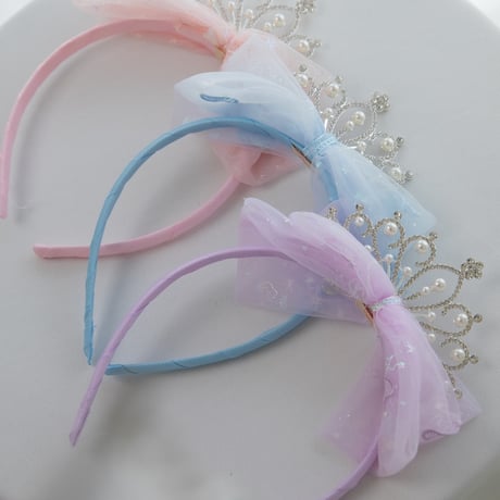 [予約] pearl crown ribbon hairband