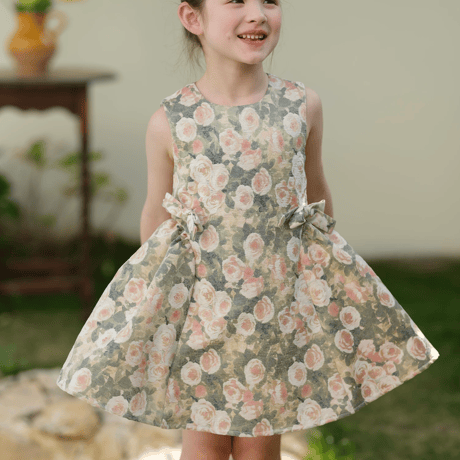 [予約] Antique Rose Jacquard Dress