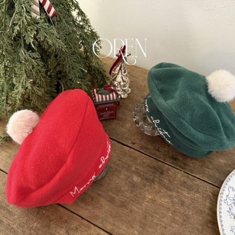 [予約] Eve Fur Pom Pom Beret / OREN by Hibyebebe