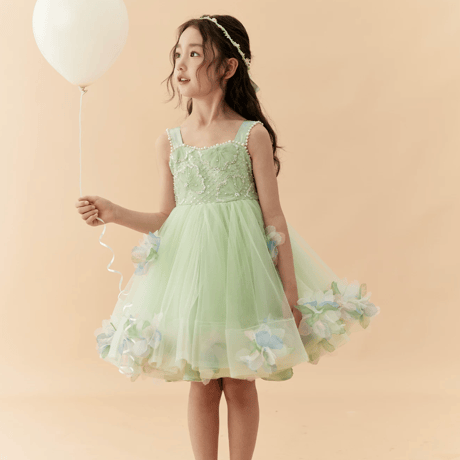 [予約] Mint Blossom Beaded Dress(+Wings)