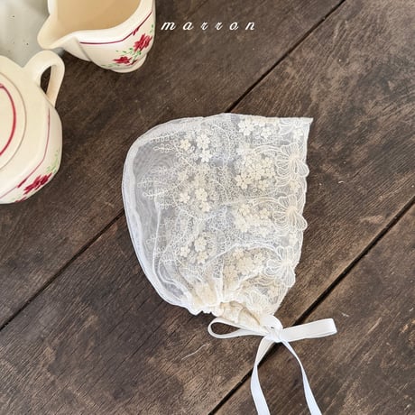 [予約]  lace bonnet /marron