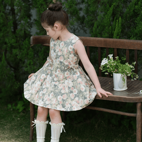 [予約] Antique Rose Jacquard Dress