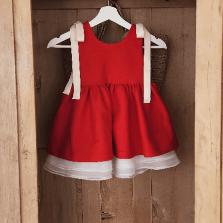 [即納]  Joli ribbon dress _ RED /moitoinous  ( 110_size のみ）