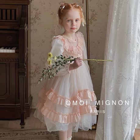 [予約] Romantic Vintage Lace Tulle Dress / omoi mignon