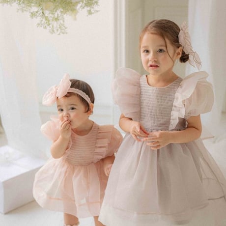 [即納] Serena Pintuck Organza Suit / OREN by Hibyebebe（Pink M_size のみ）