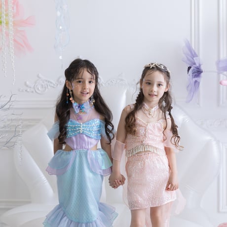 [予約] Shell Top Mermaid Dress + Aqua Shell Choker SET