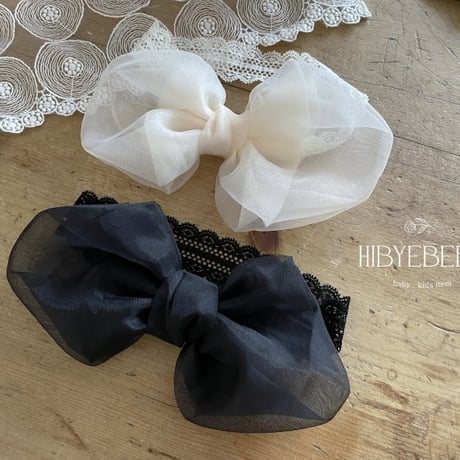 [即納]Organza Ribbon Hairband/ Hibyebebe