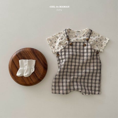 【即納】check suspenders /ciel de maman （brown S _ size のみ）