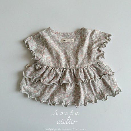[即納] linen frill blouse / Aosta(ivory S,L,XL_のみ)