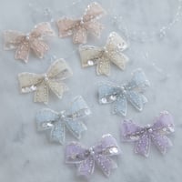 [予約] Ribbon Sequin Bead Lace Hairpin (2 pieces)