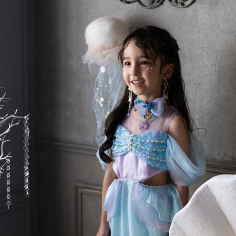 [予約] Shell Top Mermaid Dress + Aqua Shell Choker SET