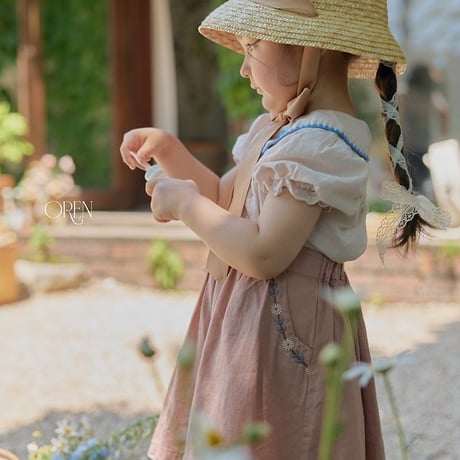 [予約] Suet Ribbon Straw Hat/ OREN by Hibyebebe