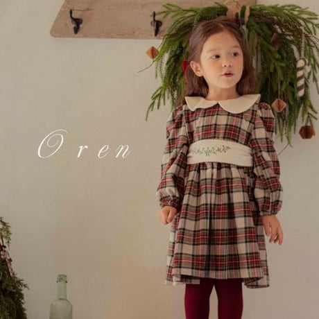 [即納] Noelia Check dress / OREN by Hibyebebe(S sizeのみ)