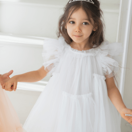[予約] Rosy flora sha dress (Lily white)