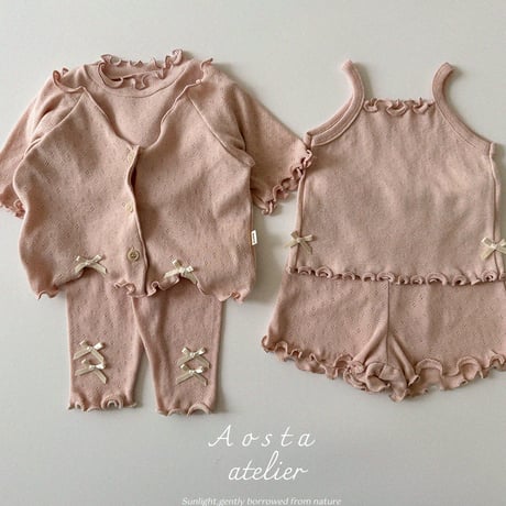 [即納] camellia cardigan / Aosta(ivory S,M,L,XL_pink S,M,L,XLのみ)
