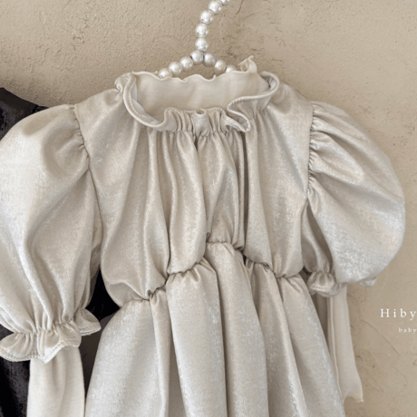 [即納] Blush dress(cream aurora/ black gold) / Hibyebebe （ cream aurora M, L _ size のみ）