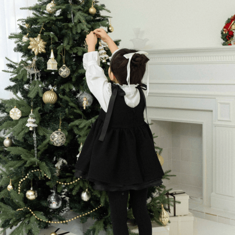 [即納]  Joli ribbon dress _ Black/moitoinous  ( 100_size のみ）